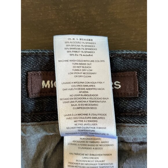 Michael Kors Mens 34" X 32" Tailored Fit Dark Blue Denim Jeans High Waist - Picture 6 of 6